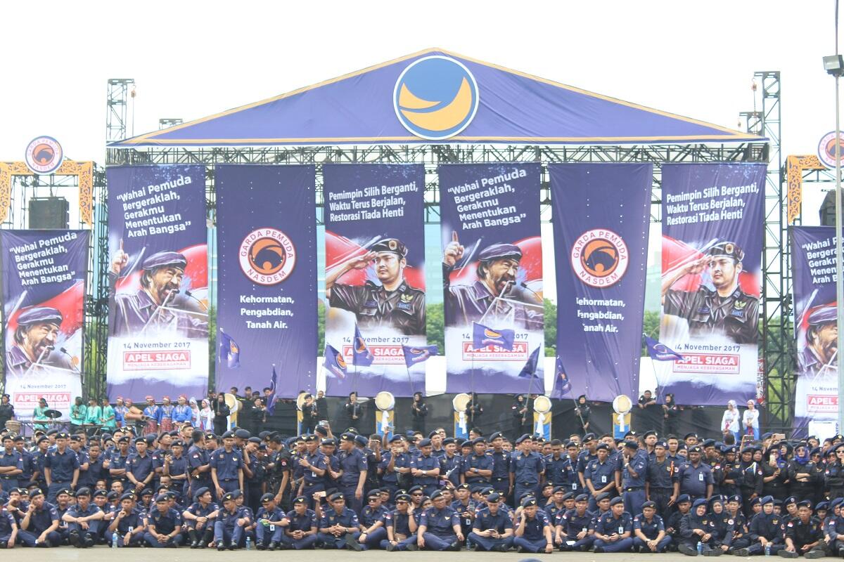 Surya Paloh Pimpin Apel Siaga 12.500 Garda Pemuda Partai NasDem