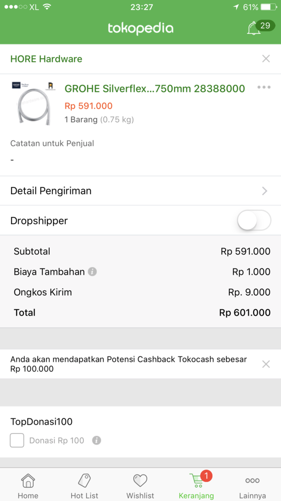 Promo cashbackpasti tokopedia