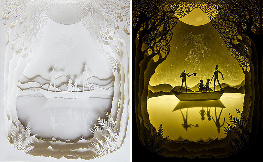 Papercut Lightbox Diorama - Sebuah Perpaduan Karya Seni Lentera, Papercut dan Fantasi