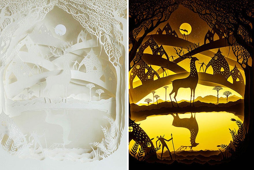 Papercut Lightbox Diorama - Sebuah Perpaduan Karya Seni Lentera, Papercut dan Fantasi