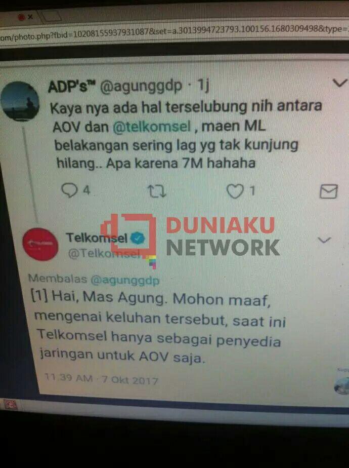 Sebut Sebagai Penyedia Jaringan untuk AOV Saja, Telkomsel Dibully Netizen!