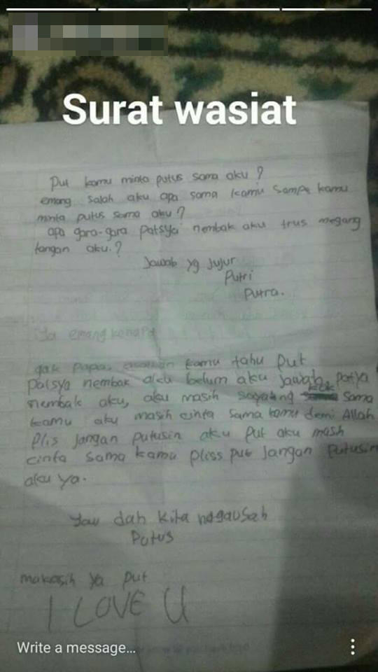 Surat cinta anak SD untuk sang kekasih ini isinya bikin ngelus dada