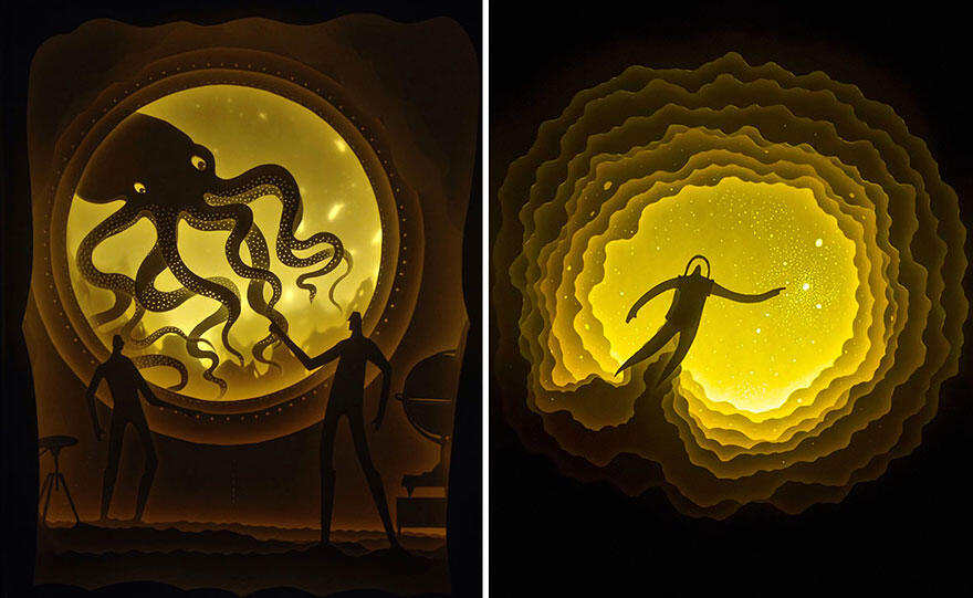 Papercut Lightbox Diorama - Sebuah Perpaduan Karya Seni Lentera, Papercut dan Fantasi