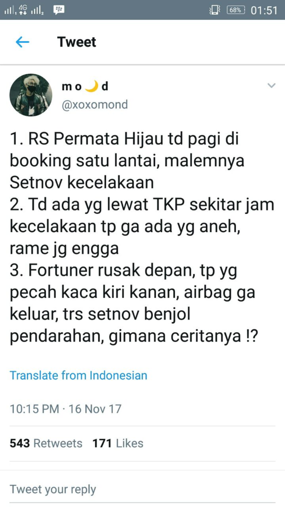 Sedih Gan!!! Ini Logika Kecelakaan Papa Setnov, Gimana Menurut Agan???