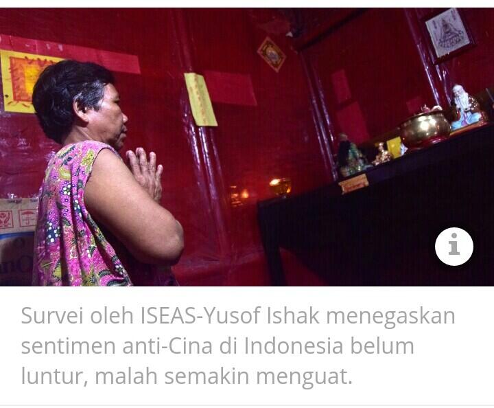 ISEAS : Pilkada DKI membuat masyarakat Indonesia semakin membenci etnis Tionghoa