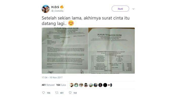 Beredar Surat Berisi Pungutan 100 Ribu kepada Warga Sunter