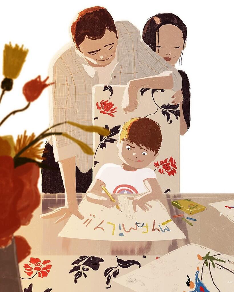 MBLO!! 15 Ilustrasi Manis Ini Gambarkan Bahagianya Punya Keluarga Kecil