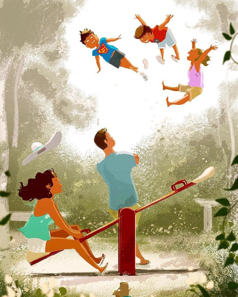 MBLO!! 15 Ilustrasi Manis Ini Gambarkan Bahagianya Punya Keluarga Kecil