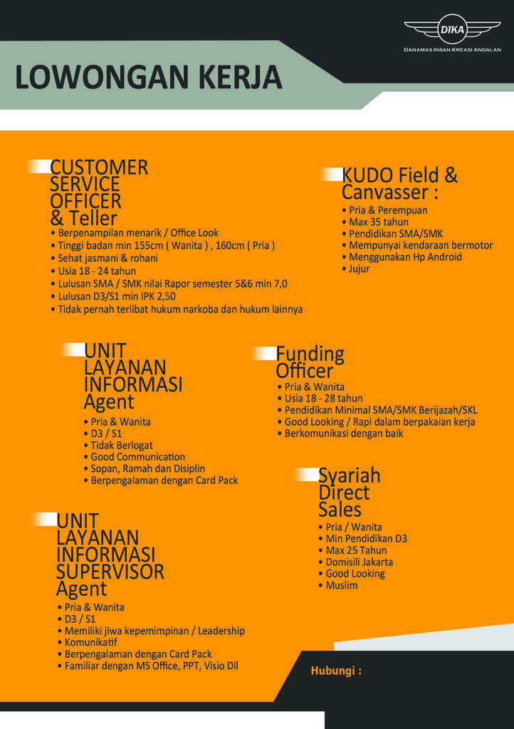 Staff Funding Officer ' Tabungan Tahapan'