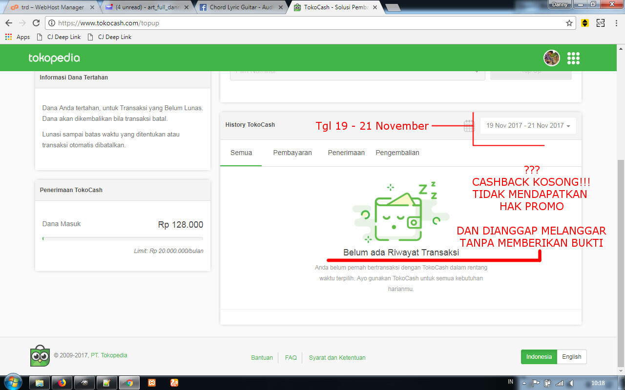 PENIPUAN TOKOPEDIA PROMO CASHBACK! HAK PELANGGAN DIRENGGUT!!!