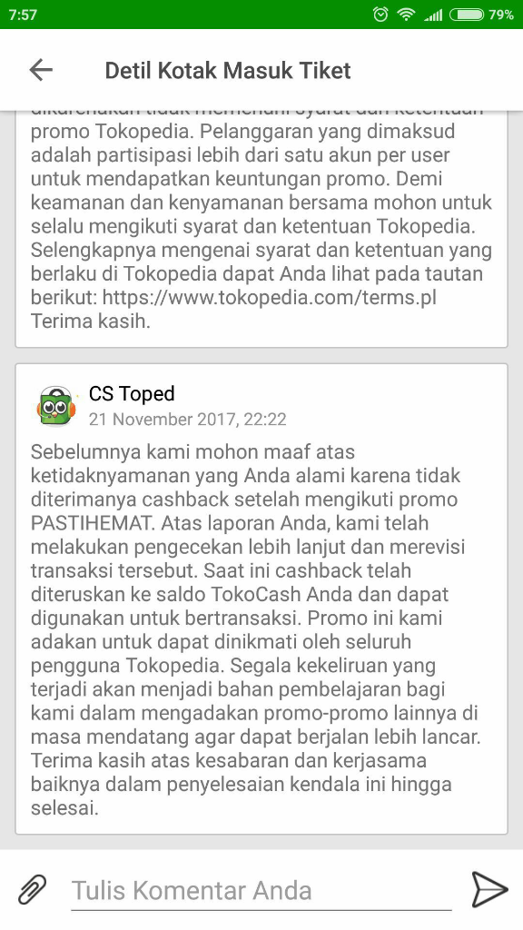 Hati-Hati, Jangan Mudah Tergiur Promo Cash Back TOKOPEDIA yang &quot;PHP&quot; Ke Saya