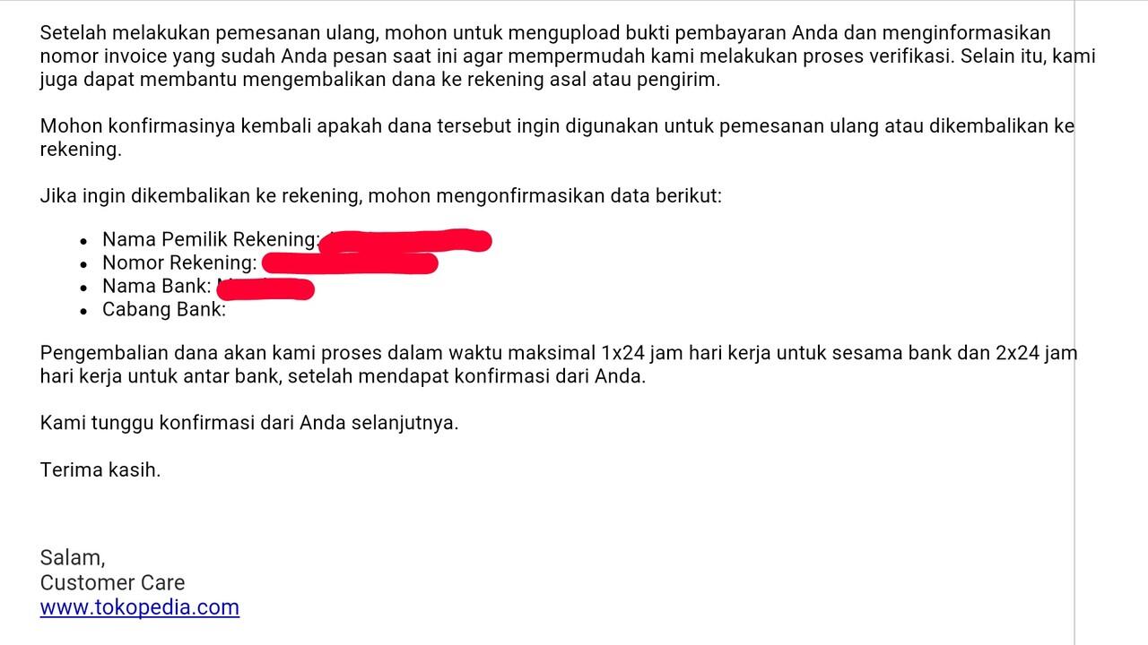 Hati2 transfer dana ke Tokopedia (Toped)