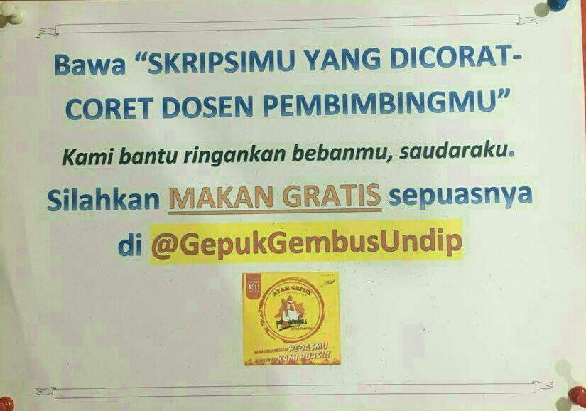 Makan Gratis Sepuasnya Untuk Mahasiswa Tingkat Akhir, Tapi Eiiits.... 