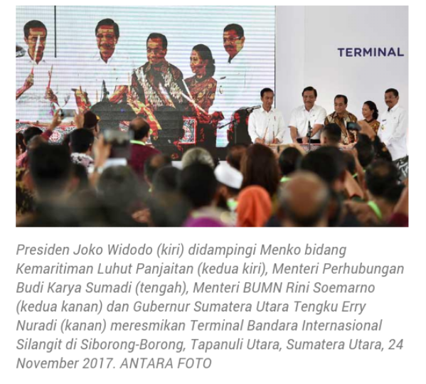 Gunakan Bahasa Batak, Jokowi Resmikan Bandara Silangit
