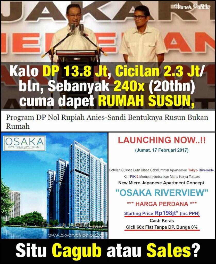 Peri Bumi Gabener: Rumah DP 0 Itu Rusun Seperti Yang Dibangun Ahok