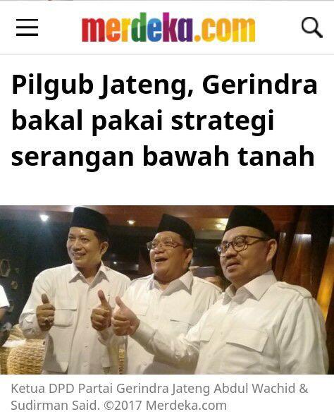 Pilgub Jateng, Gerindra bakal pakai strategi serangan bawah tanah