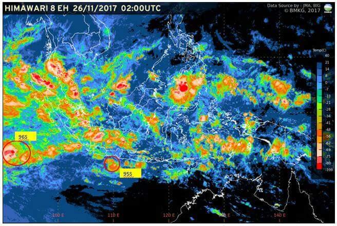 Siklon Tropis Cempaka, Peringatan dini dan Perkembangan dari BMKG