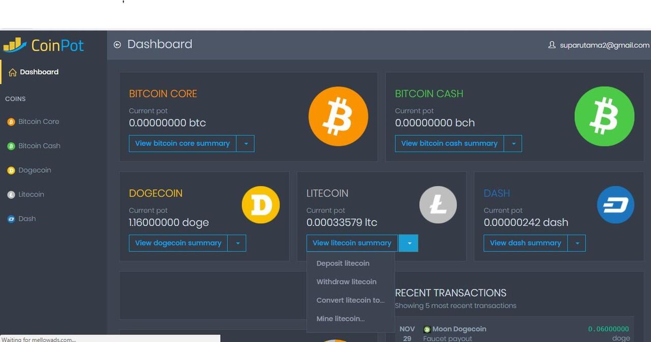 mining n faucet legit BTC,BCH,LTC,Doge dan Dash