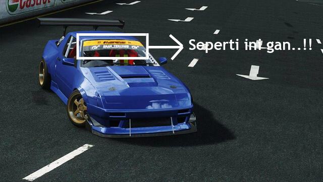 Cara memasang sticker D1GP di windshield depan mobil XRT pada game LFS