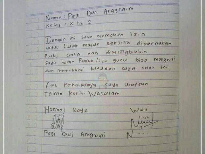 Surat Izin Sakit Kids Zaman Now