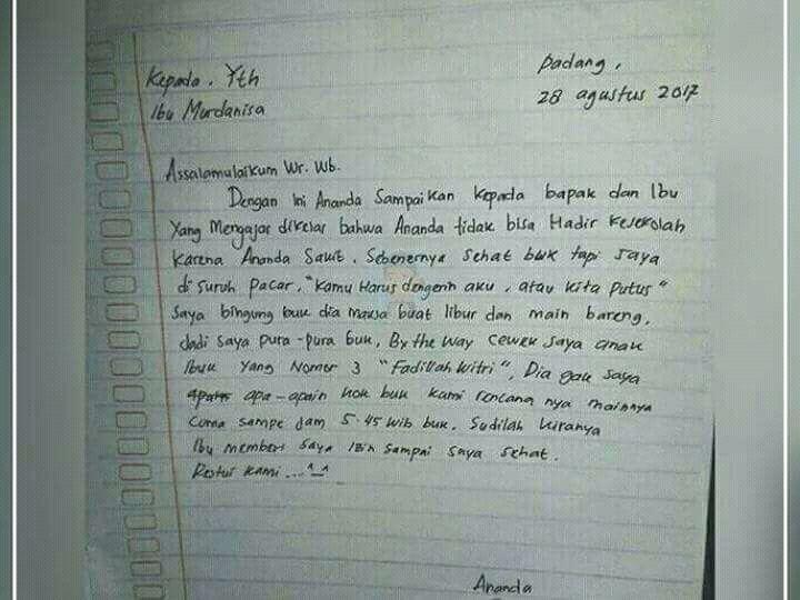 Surat Izin Sakit Kids Zaman Now