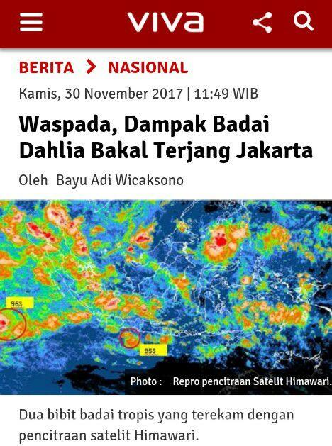 Waspada, Dampak Badai Dahlia Bakal Terjang Jakarta