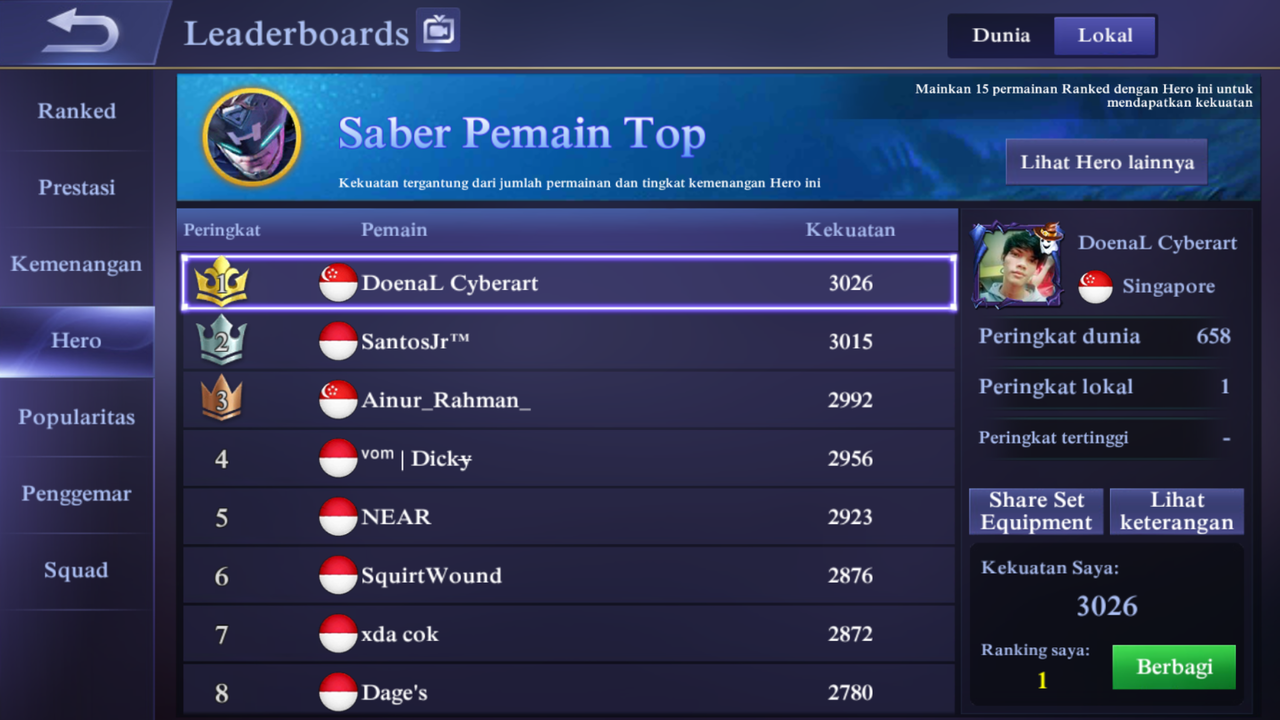 Tutorial Top Local 1 Saber Solo Lord Lane Mobile Legends