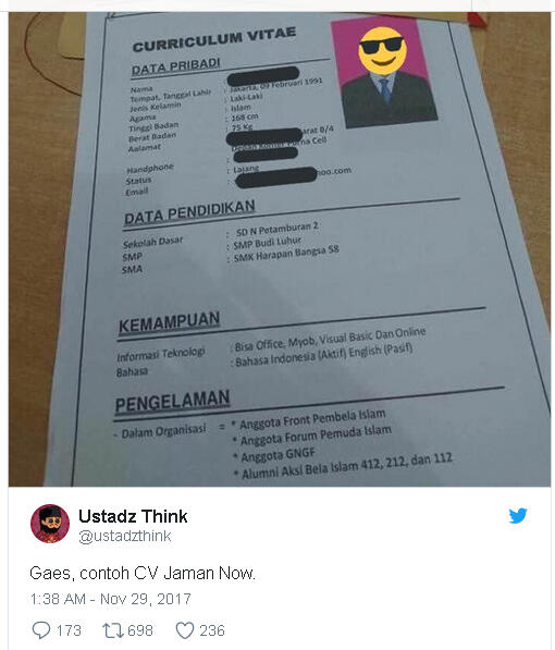 Viral! Beredar CV Seseorang, Pengalaman Kerjanya Bikin Netizen Heboh!