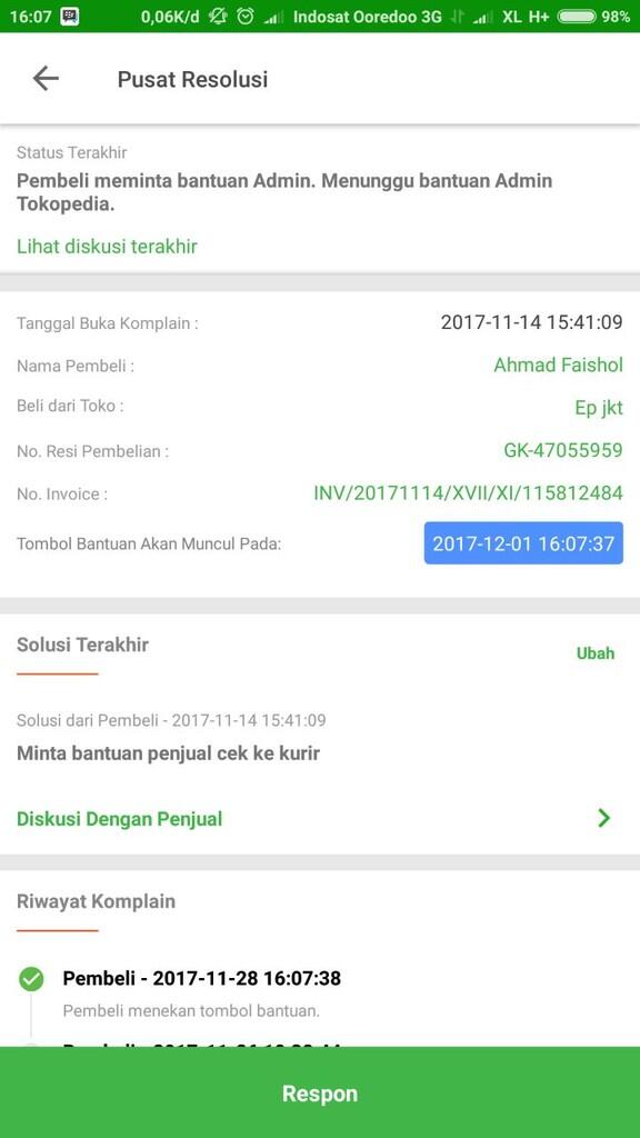 Karena belum ada tanggapan dari abang gojek dan tokped