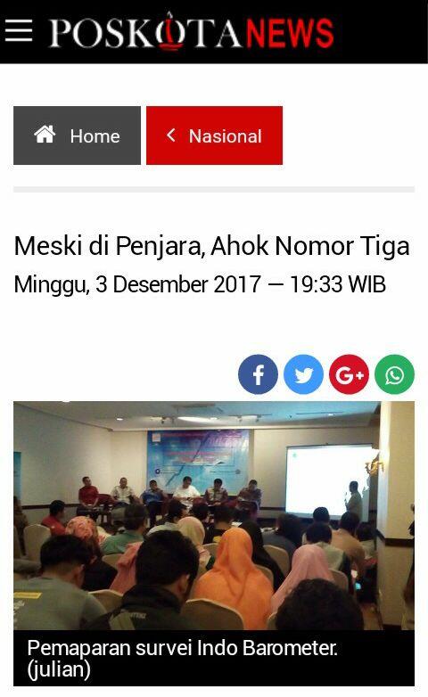 Meski di Penjara, Ahok Nomor Tiga