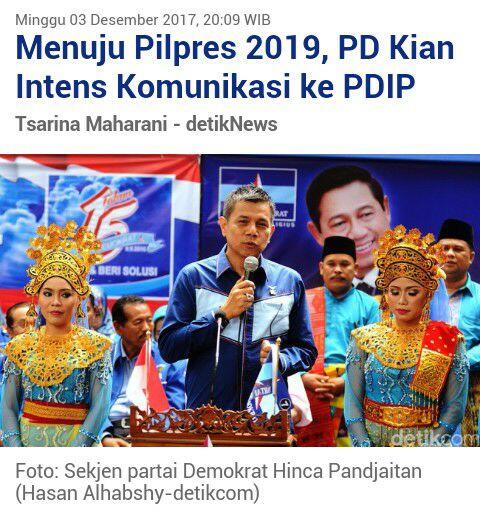 Menuju Pilpres 2019, PD Kian Intens Komunikasi ke PDIP