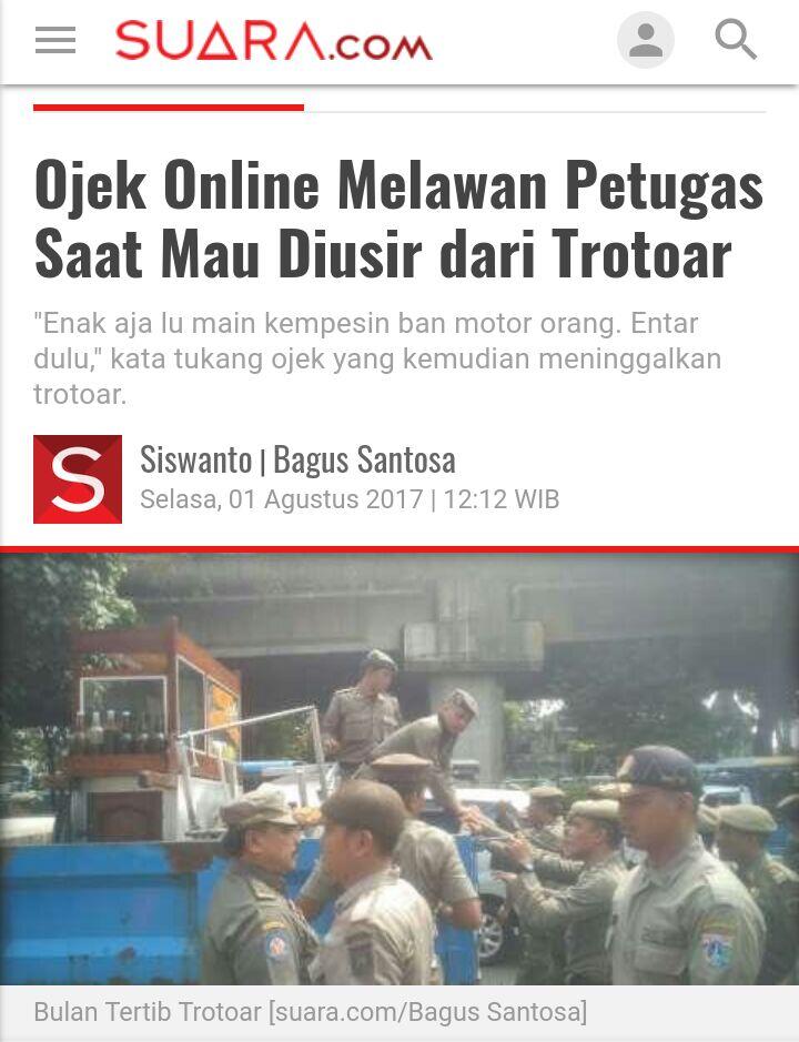 Ojek Online Mangkal Bikin Lau Lintas di Sekitar Stasiun Palmerah Semrawut