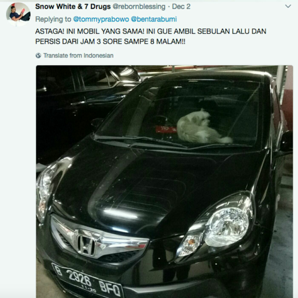 LAGI ! Warganet Lain Juga Pernah Pergoki Valent Ditinggal dalam Mobil