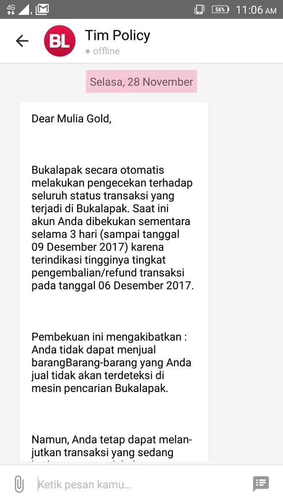 Surat terbuka untuk bukalapak,berupa kritik&amp;saran,pelapak agar lebih hati hati 