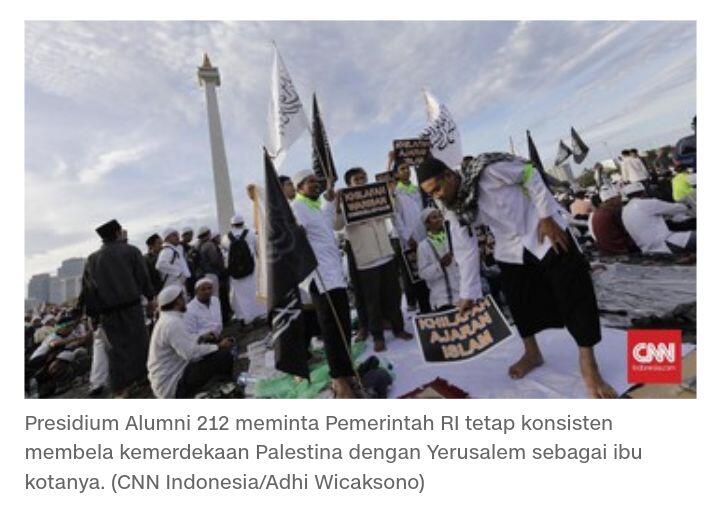 Alumni 212 Serukan Negara Islam Tolak Pengakuan AS soal Yerusalem
