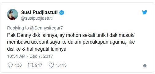 Denny Siregar Didamprat Menteri Susi Pudjiastuti !!