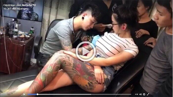 Wanita ini bikin TATO di Bagian DADAnya Yang BIG, dan DOR !!! *panik gan !!!