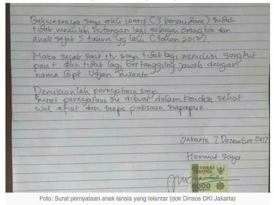 Pria Lansia Telantar di Got, Anak Diimbau Merawat Agar Tak Durhaka