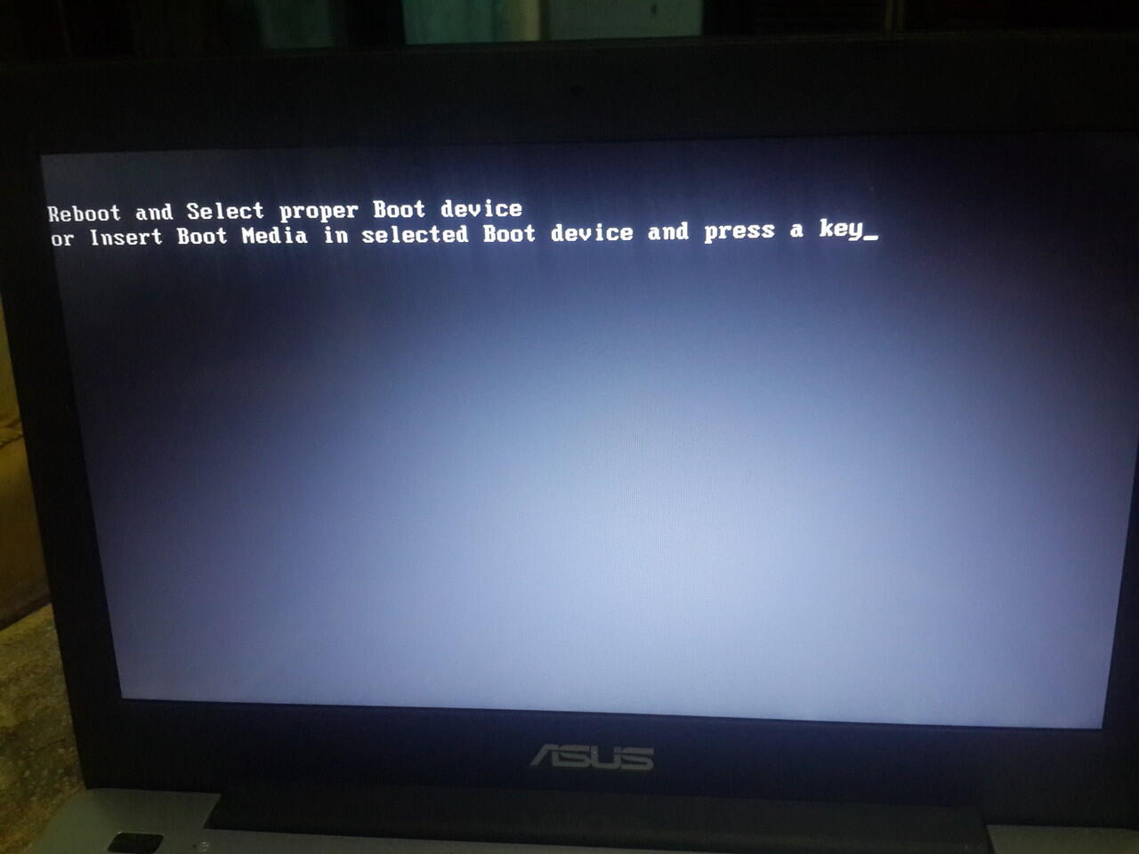 Reboot and select proper boot device