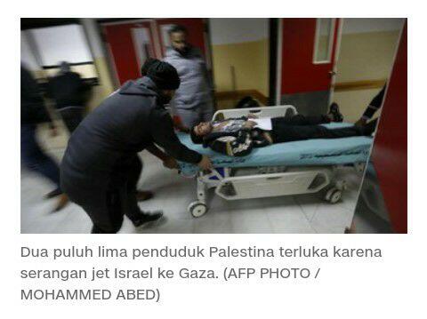 Jet Israel Gempur Gaza, 25 Terluka