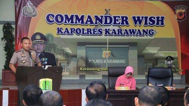 Polres Karawang Wajibkan Polsek Pasang Spanduk Ucapan 