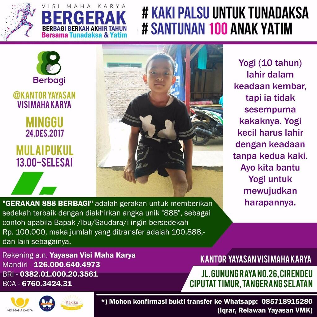 Yuk Kita Bantu Yogi Mewujudkan Harapannya untuk Punya Kaki Palsu!