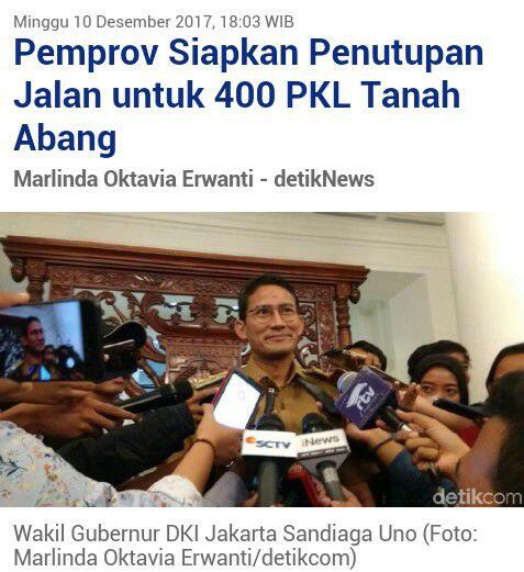 Pemprov Siapkan Penutupan Jalan untuk 400 PKL Tanah Abang