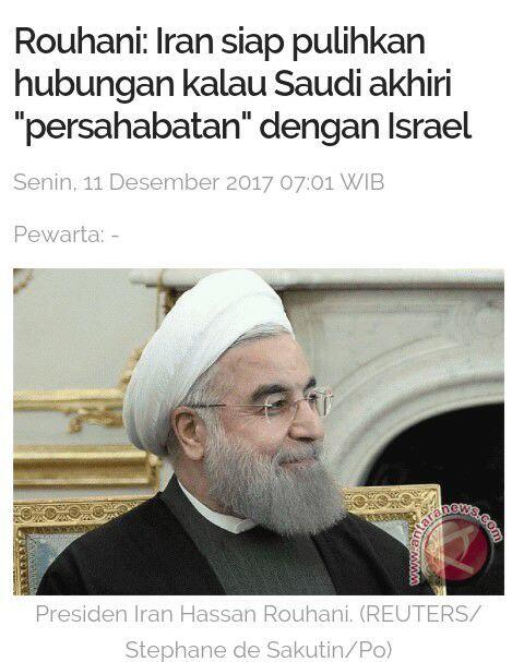 Rouhani: Iran siap pulihkan hubungan kalau Saudi akhiri "persahabatan" dengan Israel