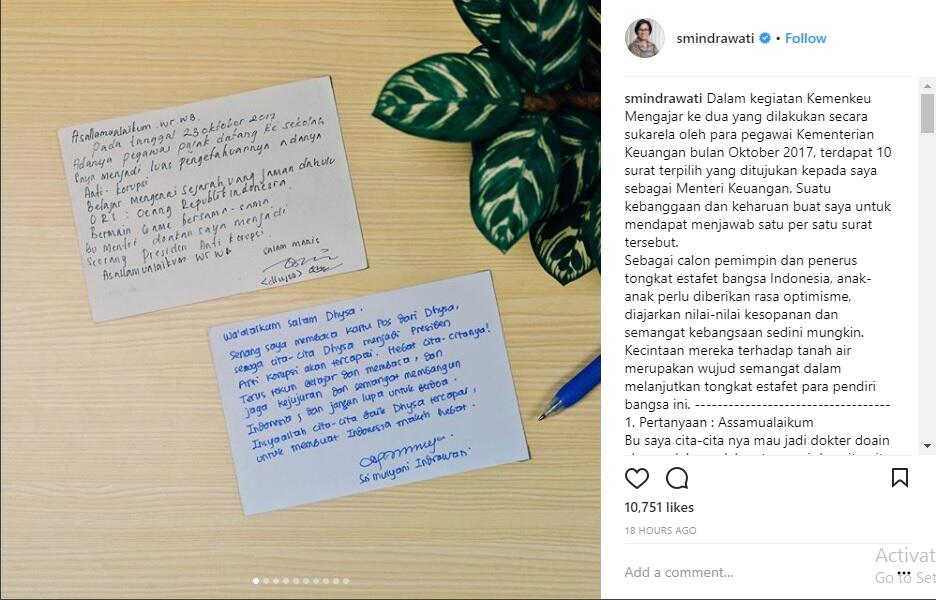 Ngakak! Bocah SD Surati Sri Mulyani Minta Emas 1 Kg dan Pulsa