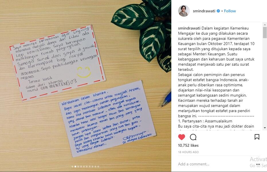 Ngakak! Bocah SD Surati Sri Mulyani Minta Emas 1 Kg dan Pulsa