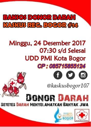 &#91;INVITATION&#93; Donor Darah Bersama KASKUS Regional Bogor Edisi #14 (24-12-17)