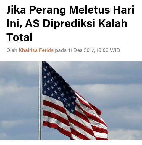 Jika Perang Meletus Hari Ini, AS Diprediksi Kalah Total