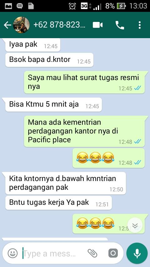 TRIT NGAKAK, NAMA KEMENTRIAN PERDAGANGAN DI CATUT TAPI KANTOR NYA DI PACIFIC PLACE 