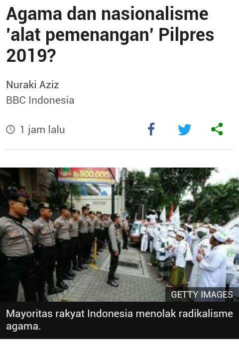 Agama dan nasionalisme 'alat pemenangan' Pilpres 2019?